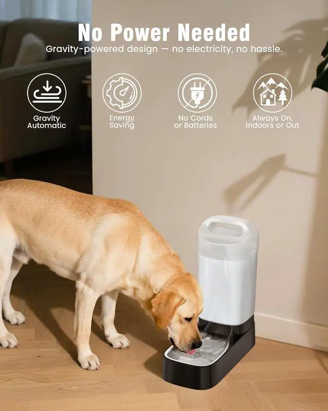 Alt view image 5 of 7 - Automatic Dog Water Bowl Dispenser - 2.4 Gallon Stainless Steel Gravity Pet Water Feeder with Ergonomic Handle Design Anti Splash Drinking Bowl Without Filter Easy to Clean Multi Pet Use