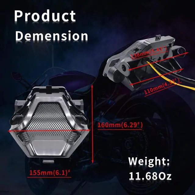 Alt view image 7 of 7 - Motorcycle Tail Lights,Led Taillights For Motorcycles With Wireless APP,Motorcycle Brake Light Integrated Running Lamp Brake&Turn Signals For Yamaha Yzf R3 R25 Y15Zr Mt07 Fz07 Lc150