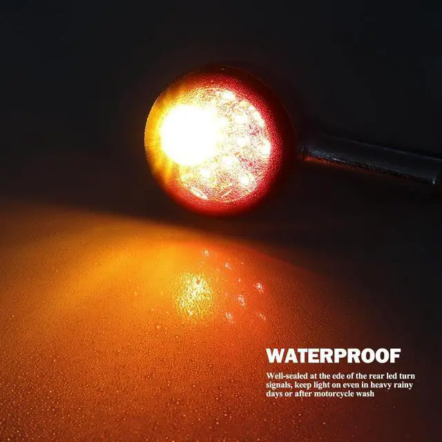 Alt view image 5 of 7 - Universal Smoked Bullet Front Rear LED Turn Signals, Motorcycle Brake Taillights 12V Tail Lights Compatible with Halrey Sportster XL1200 Iron 883 Touring Dyna - 2Pcs