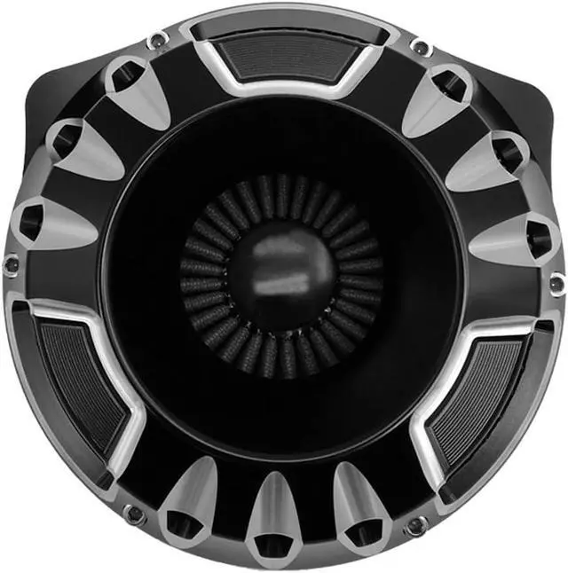 Alt view image 2 of 6 - Air Filter Motorcycle Intake Cleaner Cnc Cut Kit Black for Harley Model Touring Street Glide 2008-2016 Softail 2016-2017 Fitment - C