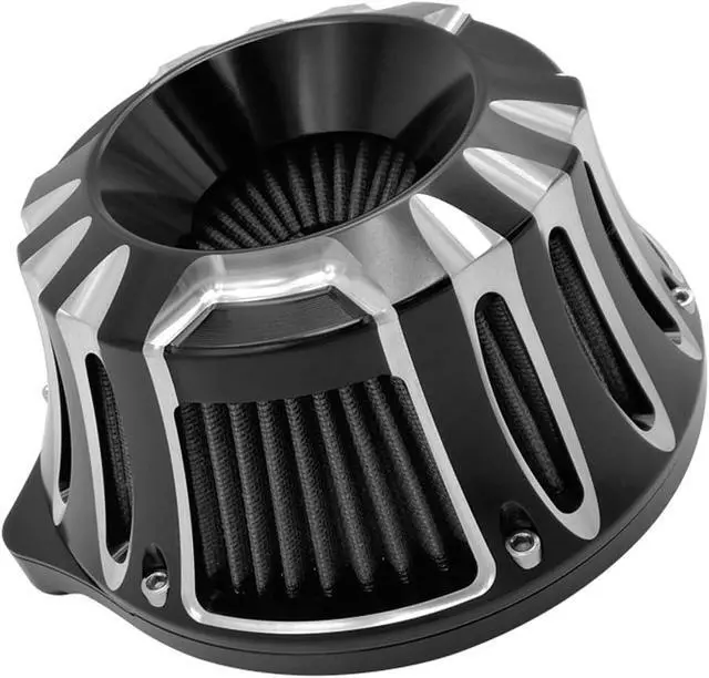 Alt view image 4 of 6 - Air Filter Motorcycle Intake Cleaner Cnc Cut Kit Black for Harley Model Touring Street Glide 2008-2016 Softail 2016-2017 Fitment - C