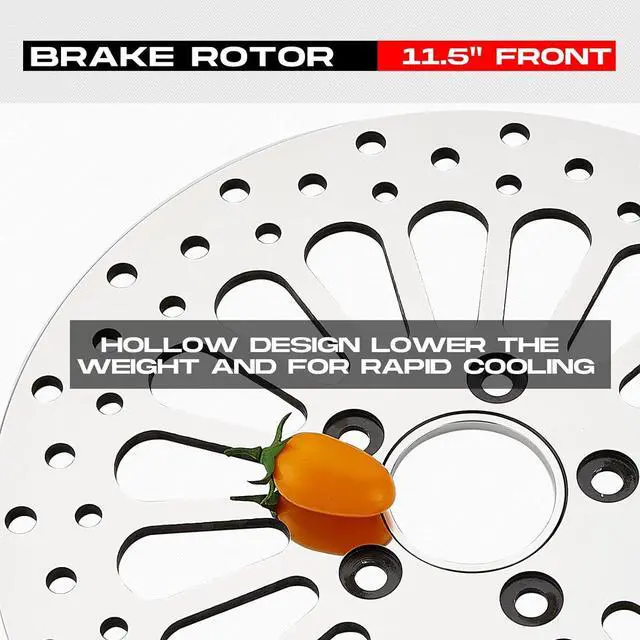 Alt view image 7 of 7 - 11.5''Front Brake Rotor for Harley Davidson Touring Sportster Dyna and Early Super Glide Softail Great Performance Superior Heat Dissipation Brake part, Mirror-Polished Stainless Steel Rotors