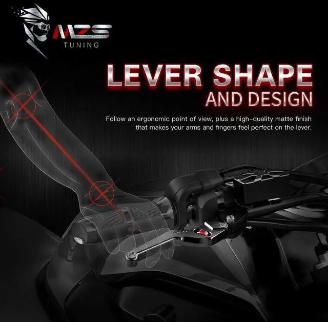 Alt view image 5 of 7 - Black Motorcycle Brake Clutch Levers Wheel Adjustable Short Compatible with GROM MSX125 14-25 / CBR250R 11-15 / CBR300R CB300F 14-22 / CB300R 18-24 / CBR500R CB500F CB500X 13-21 / Monkey 18-24