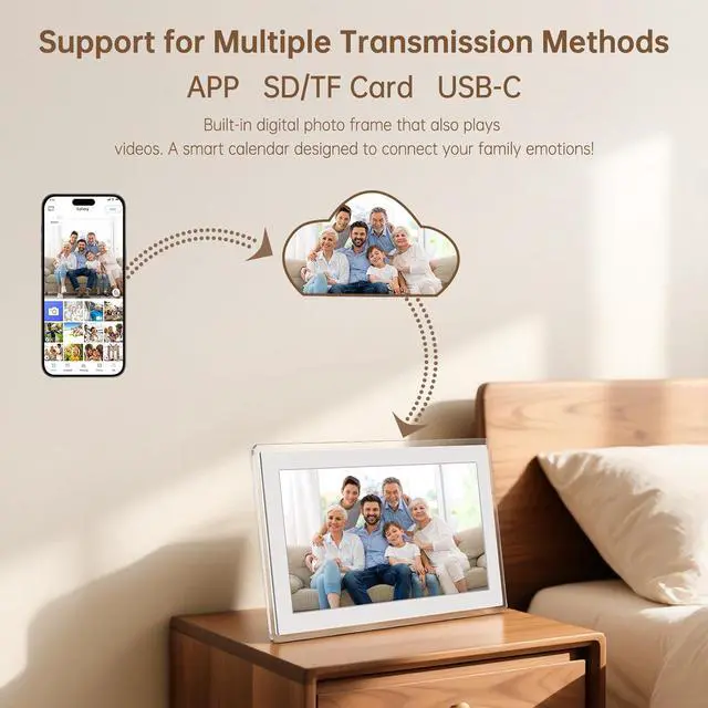 Alt view image 5 of 7 - 15.6" Digital Calendar Wall Touch Screen, Chore Chart, Photo Frame, Refills
