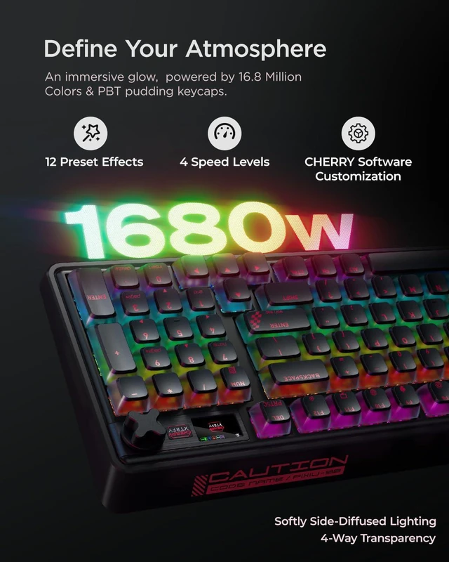 Alt view image 6 of 7 - wegear PIXIU 98 Mechanical Gaming Keyboard, Cherry MX2A Brown Switches | 8K Hz Polling, Tri-Mode Gasket Key-Board with Knob for PC/Mac/Laptop, Hot Swappable, PBT, RGB Backlit, 95 Keys