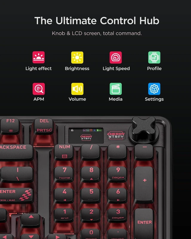 Alt view image 7 of 7 - wegear PIXIU 98 Mechanical Gaming Keyboard, Cherry MX2A Brown Switches | 8K Hz Polling, Tri-Mode Gasket Key-Board with Knob for PC/Mac/Laptop, Hot Swappable, PBT, RGB Backlit, 95 Keys