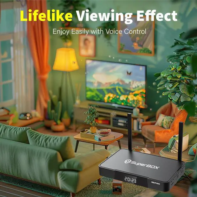Alt view image 5 of 7 - Besttop S5Pro 2025 SuperBox for Smart TV, Wireless Voice Remote Included, 1000M Ethernet Port Fast Speed S5pro Super Box with Voice Remote, 4GB RAM+32GB Storage Easy Setup Guide by Seller
