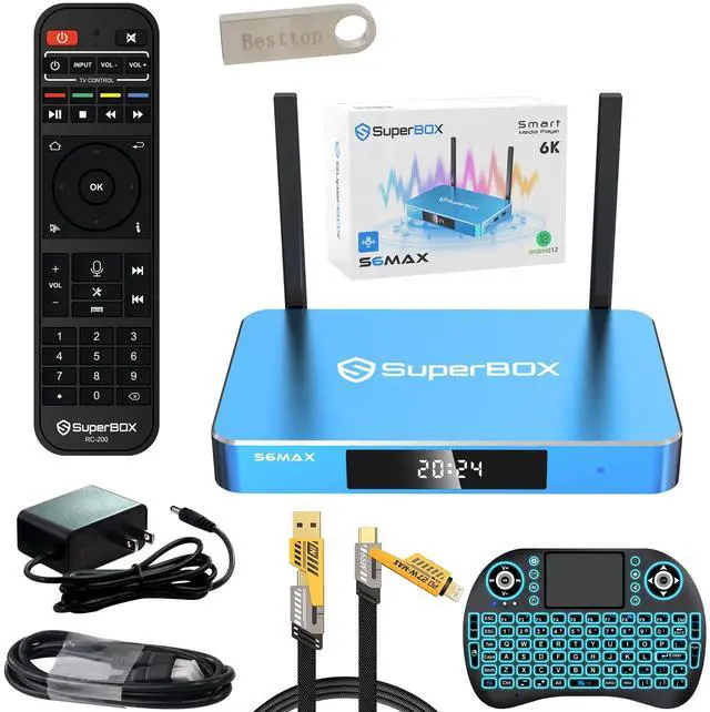 Main image of Besttop SuperBox S6 MAX 2025 Fully Loaded, 4G+64G S6max with Voice Remote, Time Shift Feature & Easily Set Up Parental Controls, Dual Band WIFI, Wifi 6, Bluetooth 5.2, Perfect for Family Movie