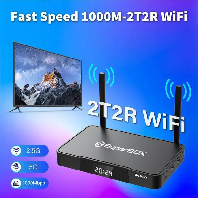 Alt view image 2 of 7 - Besttop 2025 Latest SuperBox S6 Pro Fully Loaded, 4G+32G Powerful Smart TV Box,Time Shift, Parental Control Time, Powerful Super Box with Voice Remote Control for Family Entertainment