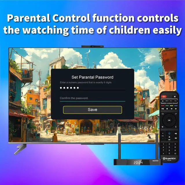 Alt view image 6 of 7 - Besttop 2025 Latest SuperBox S6 Pro Fully Loaded, 4G+32G Powerful Smart TV Box,Time Shift, Parental Control Time, Powerful Super Box with Voice Remote Control for Family Entertainment