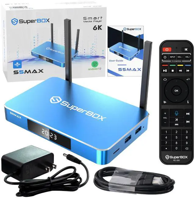 Main image of Besttop Superbox S5 Max 2025 Fully Loaded, 4GB RAM+64GB ROM, Super Box S5 Max Smart TV Box with Voice Remote, 2T2R Dual Band WiFi, Easy Setup Guide & Phone Support by Authorised Seller