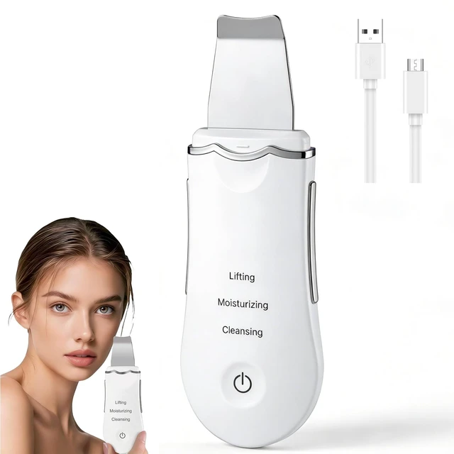 Main image of YEVYO Skin Scrubber Face Spatula, Ultrasonic Skin Scrubber for Deep Cleansing and Blackhead Removal, Facial Spatula, Pore Cleaner at Home and Travel