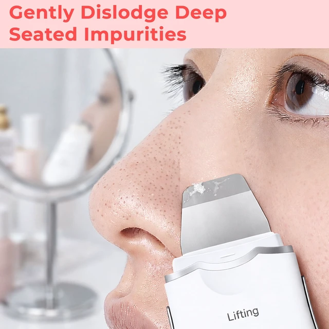 Alt view image 2 of 7 - YEVYO Skin Scrubber Face Spatula, Ultrasonic Skin Scrubber for Deep Cleansing and Blackhead Removal, Facial Spatula, Pore Cleaner at Home and Travel