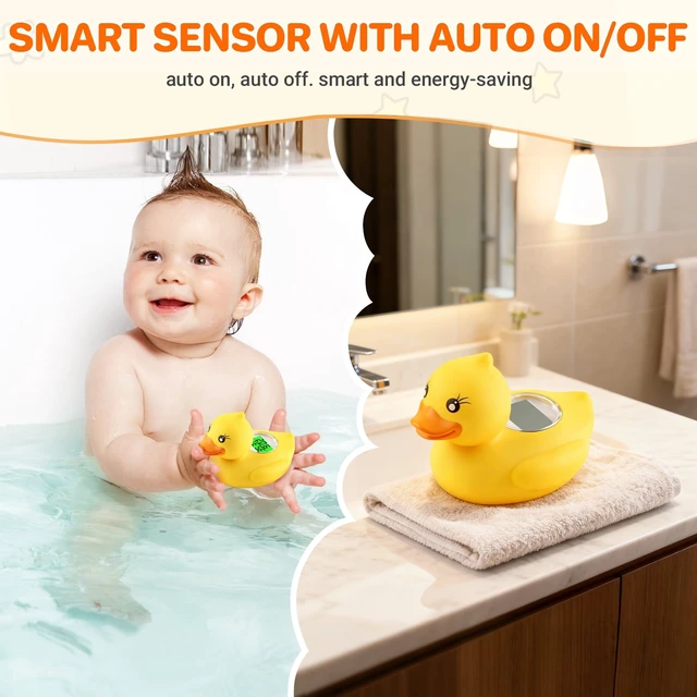 Alt view image 2 of 7 - YEVYO Baby Bath Thermometer - Smart Bath Duck Thermometer with Accurate Water Thermometer Sensor - Infant Safety Bath Essentials for Newborn - Yellow