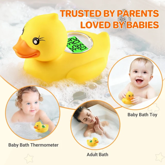 Alt view image 7 of 7 - YEVYO Baby Bath Thermometer - Smart Bath Duck Thermometer with Accurate Water Thermometer Sensor - Infant Safety Bath Essentials for Newborn - Yellow
