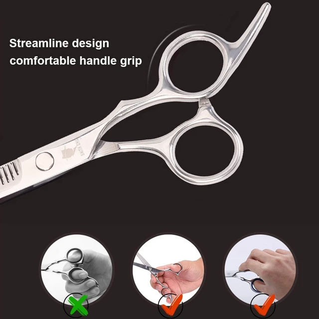 Alt view image 3 of 7 - YEVYO Hair Cutting Scissors Set, 6 Inch Hairdressing Thinning Shears for Hair Cutting for Women, Men, Kids - Silver