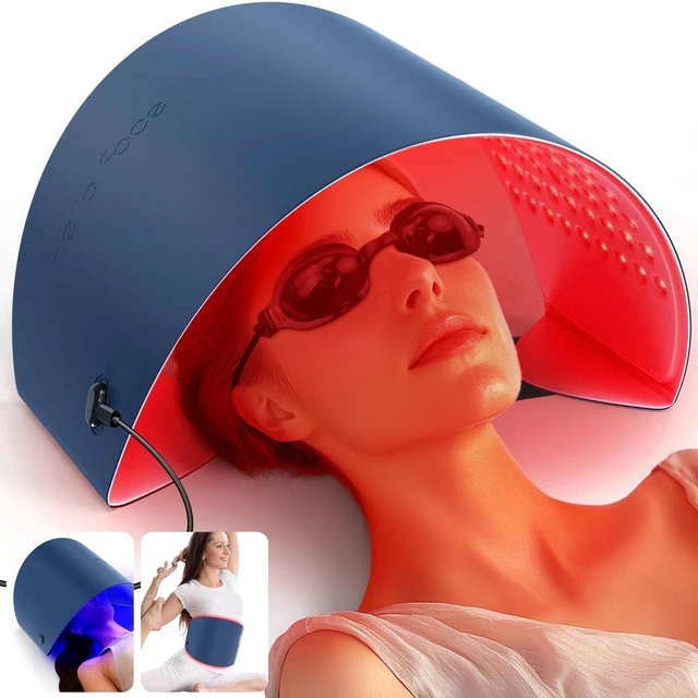 Main image of YEVYO Led Face Mask Light Therapy, Red Light Therapy Mask for Face Neck and Body, Red for Facial Winkles Acne and Muscle Pain Relief - 30.8" x 11.8"