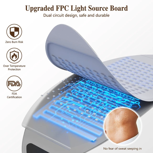 Alt view image 5 of 7 - YEVYO Led Face Mask Light Therapy, Red Light Therapy Mask for Face Neck and Body, Red for Facial Winkles Acne and Muscle Pain Relief - 30.8" x 11.8"