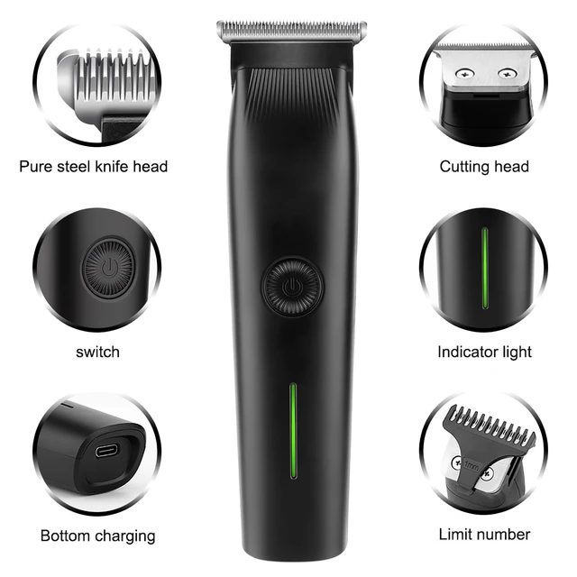 Alt view image 3 of 7 - Professional 3-in-1 Beard Trimmer & Grooming Kit - Precision Hair Clippers for Face/Nose/Ear, Rechargeable with 3 Guards, Valentines Gift Ready