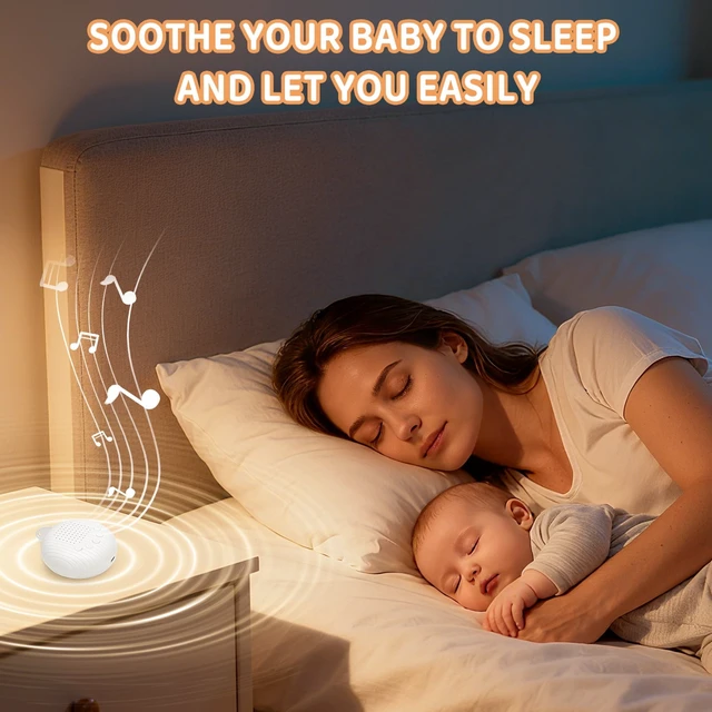 Alt view image 3 of 7 - YEVYO Mini White Noise Machine for Baby Sleep - 10 Calming Sounds, Long Battery for Travel & Crib - USB Rechargeable with Auto-Off & Memory - White