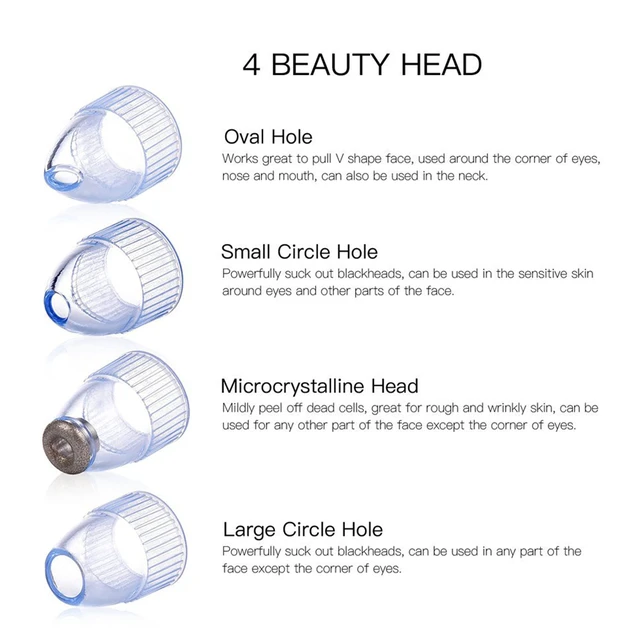 Alt view image 5 of 7 - Facial Pore Blackhead Remover - Face Cleaner and Blackhead Extractor with 4 Suction Heads