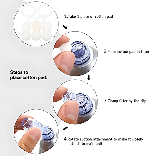 Alt view image 6 of 7 - Facial Pore Blackhead Remover - Face Cleaner and Blackhead Extractor with 4 Suction Heads