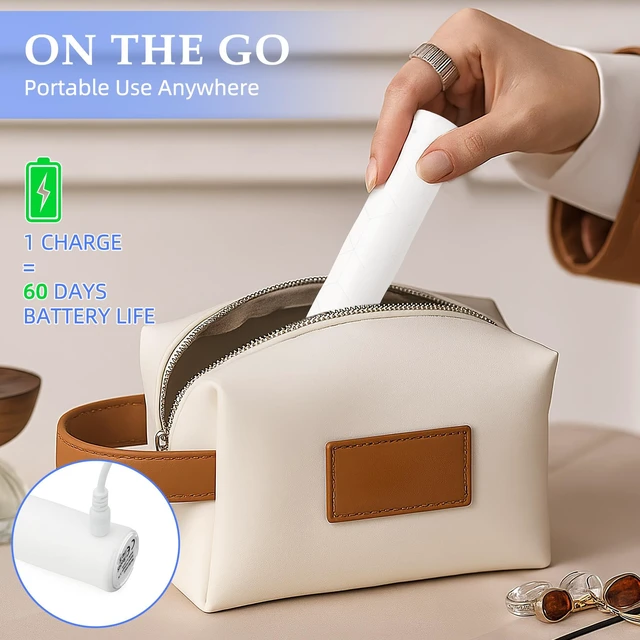 Alt view image 7 of 7 - YEVYO Electric Flosser for Teeth - 140000 Ultra-High Frequency Dual-Line Flossing, Cleaning, Tongue Scraper, Gum Massager - Reusable Flossers, White