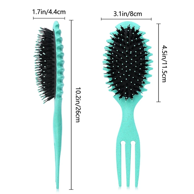 Alt view image 6 of 7 - YEVYO Curl Defining Brush for Curly Hair - Bounce Styling Tool for 3A to 4C Coils & Waves - Eco-Friendly Lightweight Design - Mint Green