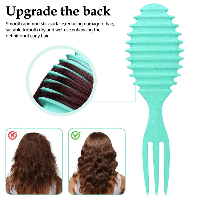 Alt view image 3 of 7 - YEVYO Curl Defining Brush for Curly Hair - Bounce Styling Tool for 3A to 4C Coils & Waves - Eco-Friendly Lightweight Design - Mint Green