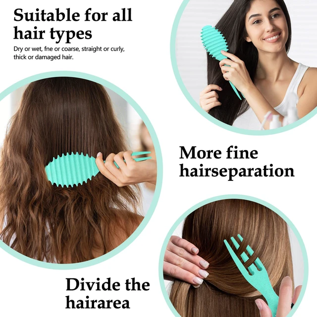 Alt view image 7 of 7 - YEVYO Curl Defining Brush for Curly Hair - Bounce Styling Tool for 3A to 4C Coils & Waves - Eco-Friendly Lightweight Design - Mint Green