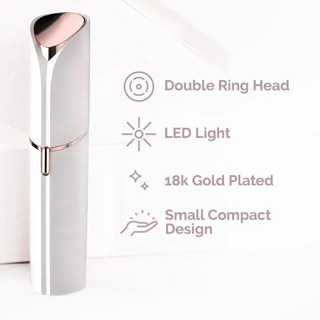Alt view image 2 of 7 - YEVYO Facial Hair Remover for Women - Painless Electric Face Shaver with LED Light, USB Rechargeable Facial Hair Removal Tool for Lip Chin Cheeks - Rose Gold