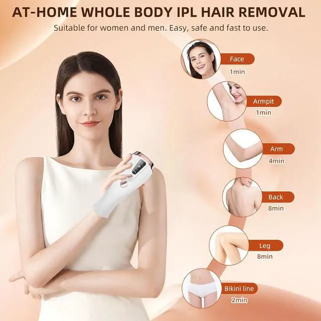 Alt view image 5 of 7 - YEVYO Laser IPL Hair Removal Device - Ice Cooling System & 6 Energy Levels for Women & Men - Permanent At Home Lazer Hair Removal for Body, Bikini, Armpit, Face - White