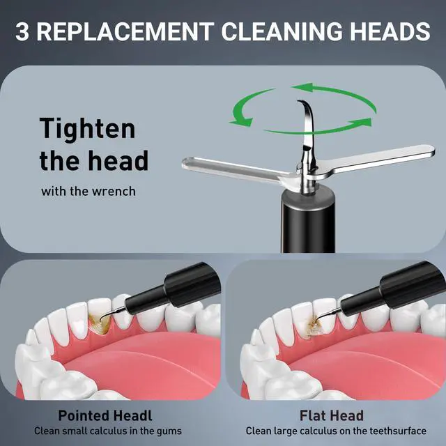 Alt view image 4 of 6 - YEVYO Plaque Remover for Teeth - Ultrasonic Tooth Cleaner with 4 Cleaning Modes & LED Display - Hard Tartar Remover Tool for Adults & Smokers - Black