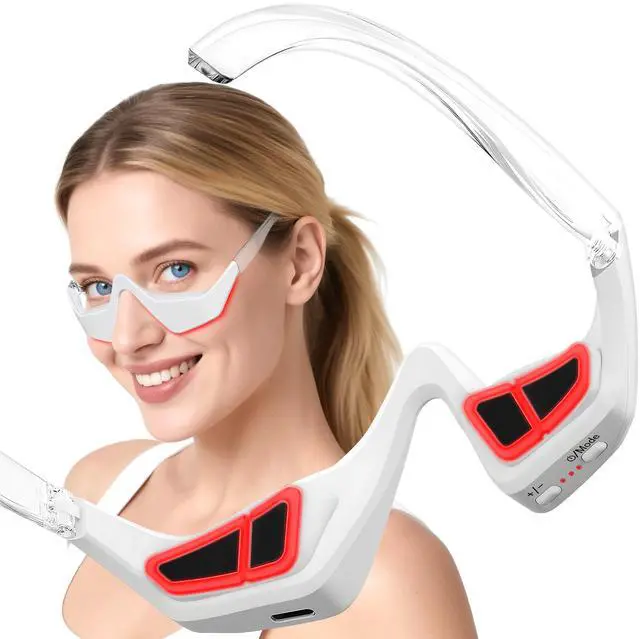 Main image of YEVYO Under Eye Red Light Therapy Device - 3D Red Light Eye Mask with EMS Microcurrent for Dark Circles, Puffiness, Fine Lines -  for Women & Men - White