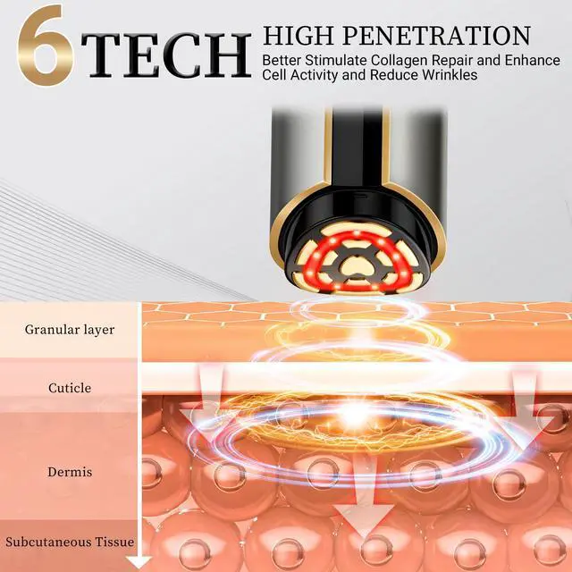 Alt view image 4 of 7 - YEVYO Radio Frequency Facial Device - EMS Face Lift Massager Tool with Red Blue Light for Wrinkle Removal and Lifting - for Women Home Use - Silver Gray