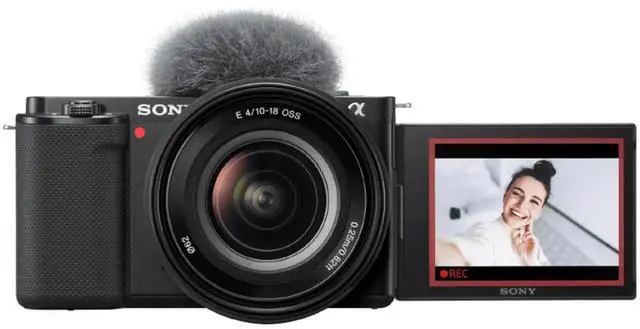Main image of Sony ZV-E10 Mirrorless Vlogging Camera with 16-50mm Lens + 64GB Memory Card  Black (Imported Model, New)