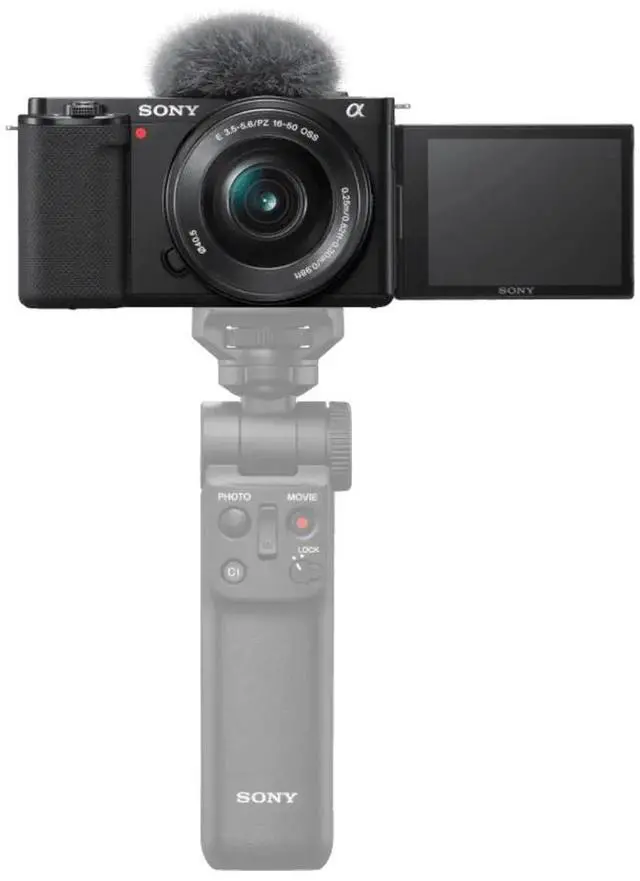 Alt view image 7 of 7 - Sony ZV-E10 Mirrorless Vlogging Camera with 16-50mm Lens + 64GB Memory Card  Black (Imported Model, New)