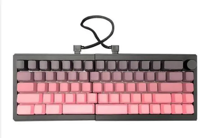 Main image of ZORNHER ST68 Wireless Ergonomic Split Mechanical Keyboard,65% Pink & Purple Custom Creamy TKL Keyboard with Knob,Lighted Up PBT Keycaps,Pre-lubed Linear Switches,Hot-Swappable,RGB Backlit