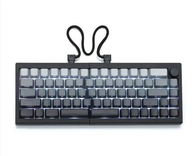 Main image of ZORNHER ST68 Wireless Ergonomic Split Mechanical Keyboard,65% Black & White Custom Creamy TKL Keyboard with Knob,Lighted Up PBT Keycaps,Pre-lubed Linear Switches,Hot-Swappable,RGB Backlit