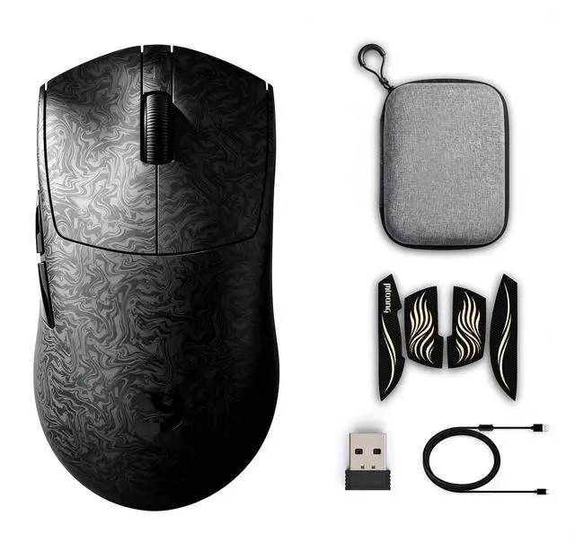 Main image of ZORNHER X Mloong MX301 PRO Lightweight Gaming Mouse Wireless,Carbon Fiber Texture Finish,PAW 3315,60g Small Ergonomic Mouse with Anti-Slip Grip,Long Battery Life,Wired/BT/2.4GHz for PC, Laptop, FPS