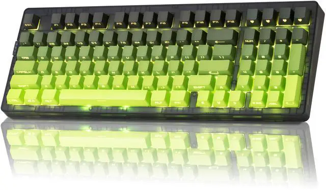 ZORNHER ZH980 Wireless Mechanical Gaming Keyboard,95% Green Custom
