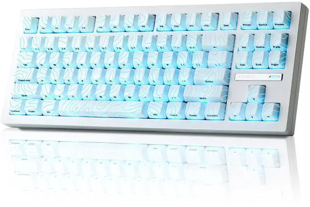 Main image of ZORNHER ZH870 Wireless Mechanical Gaming Keyboard,80% White Custom Creamy Sound Keyboard with Lighted Up IMD PBT Keycaps,Pre-lubed Linear Switches,Hot-Swappable,RGB Backlit,2.4GHz/USB-C/BT5.0