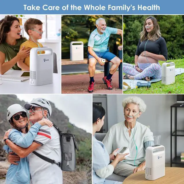 Alt view image 6 of 7 - Monport Portable Oxygen Concentrator - 93%±3% Purity, 1-5L/min Adjustable Flow, 6400mAh 3-4Hrs Battery, Dual Mode (Pulse/Continuous), CECA Molecular Sieve, Travel/Home Use, Auto Shutdown & Aler