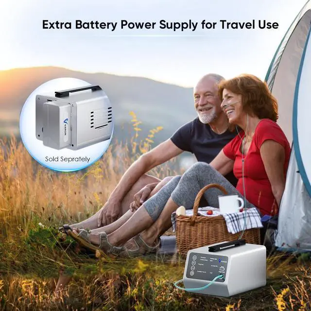 Main image of MONPORT Car Oxygen Concentrator with Dual Modes - 5L Adjustable Flow, 90±5% High Purity, 58dB Ultra Quiet & 12V DC Input for SUV/Sedan Travel