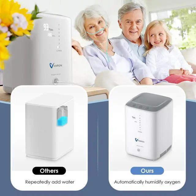 Alt view image 6 of 7 - MONPORT Portable Oxygen Concentrator with Nebulizer & Remote - 1-7L/min Flow, 93% Purity, 42dB Quiet, 72Hrs Continuous, SOS Alert, Home/Sleep Use, 2 Masks Included