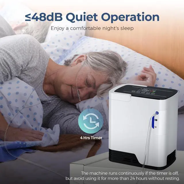 Alt view image 7 of 7 - MONPORT Oxygen Machine for Whole Family - 1-7L Adjustable Flow, Auto-Humidification & Remote Control with AC Power