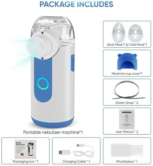 Alt view image 5 of 6 - Monport Portable Dual-Power Mesh Humidifier with 3 Modes - 10mL Tank, Ultra-Fine 5m Mist, Under 50dB Quiet for Bedroom, Office, Travel