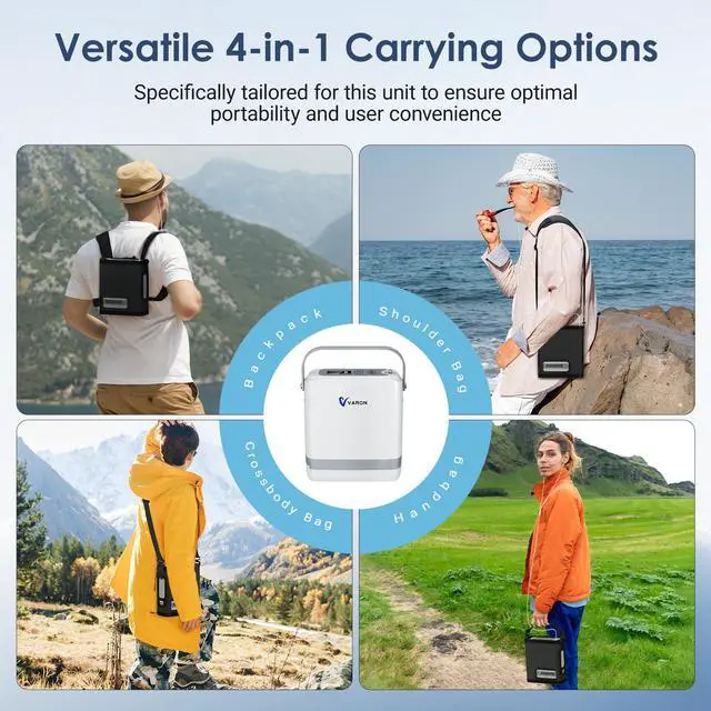 Alt view image 6 of 7 - Monport| Lightweight Oxygen Concentrator (4.37lbs) - 93±3% Stable Oxygen, Pulse & Fixed Mode, 6700mAh Battery, 8-Level Flow, Carry Bag for Travel/Home Use