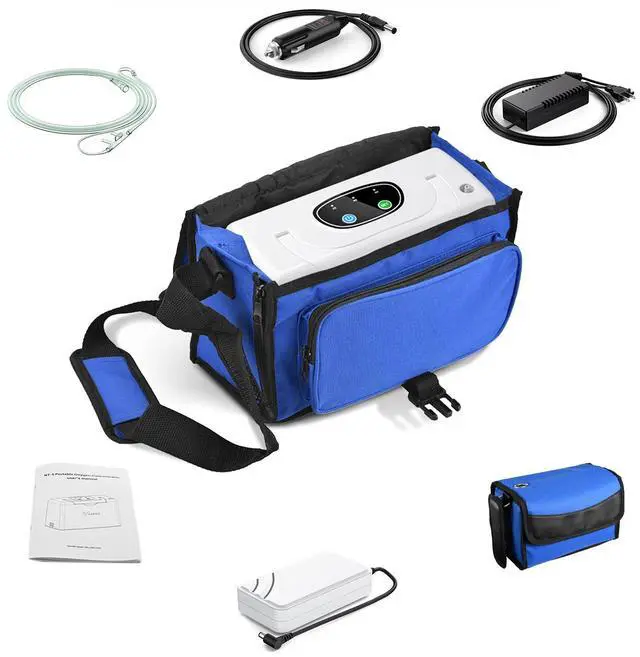Main image of Monport Portable Oxygen Concentrator for Travel & Outdoors - 3L/min, 30.5% O, Rechargeable Battery, Car Adapter, Lightweight (3.3lb) - Camping, Hiking Accessory