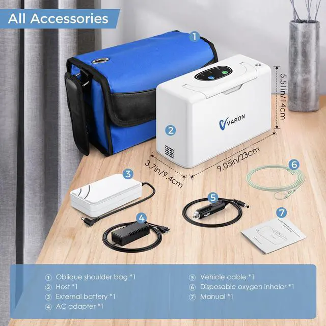 Alt view image 4 of 7 - Monport Portable Oxygen Concentrator for Travel & Outdoors - 3L/min, 30.5% O, Rechargeable Battery, Car Adapter, Lightweight (3.3lb) - Camping, Hiking Accessory